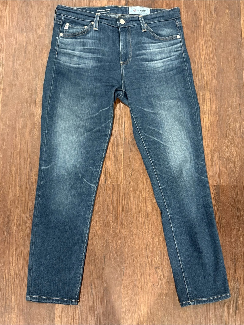 AG Adriano Goldschmied Prima Crop AG-ED Denim Designer Cigarette Crop Dark Wash